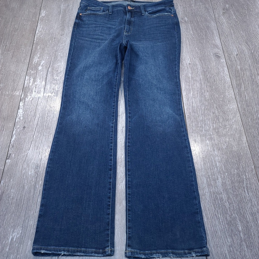 Judy Blue Bootcut Jeans Women Size 15 Blue Dark Wash Frayed Hem Western Cowgirl - Picture 2 of 8